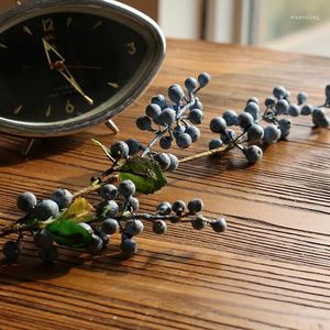 Decorative Flowers Blueberry Artificial Plant Berry Glue Decoration Material Flower Fruit Branches American Shooting Props Nordic Rustic