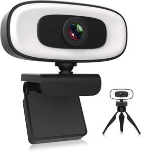 4K Webcam PC Laptops Portable 2K 1080P Webcam Live Streaming Flexible Full HD Web Camera For Computer With Microphone Light