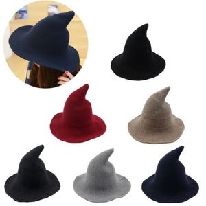 Wide Brim Hats Bucket Officia Modern Witch Hat Made From High Quality Sheep Wool Halloween Party US 221024