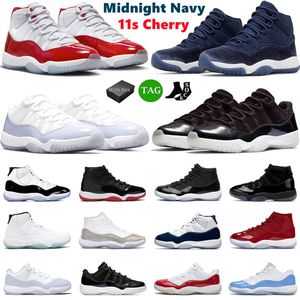 Outdoor Sports Og Og 11 11S Basketball Scarpe da basket Domenne Ciliegia Midnight Navy Cool Grey 25th Anniversary 72-10 Low Bred Bred Pure Violet Mens Trainer Sport Sneaker