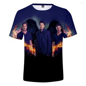 Mens T Shirts Supernatural 3D-skjorta hos barn HARAJUKU Design Summer Kort ärm Höft Män/kvinnor O-hals pojkar flickor tees
