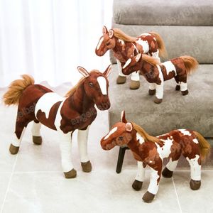 30-50 cm simulazione cavallo bianco nero giocattoli di peluche realistici animali selvatici bambola bambini bambini compleanno regali di natale