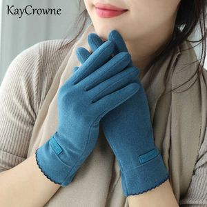 Fingerless Gloves New Grace Fashion Lady Women Winter Vintage Touch Screen Warm Windproof Cycling Driving Full Finger Glove Mittens G058 L221020