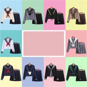 Set di abbigliamento Stili multipli Uniformi scolastiche giapponesi Anime Abito da marinaio Top Cravatta Gonna JK Abiti da studente in stile navy per ragazza Manica lunga