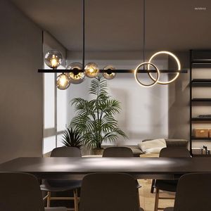 Lampadiers LED lampadario a LED per la sala da pranzo da pranzo tavolo da cucina bar camera da letto lampada a sospensione Balla di vetro design moderno appeso g9 g9