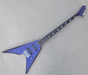 5 strängar Purple V Electric Bass Guitar med Rosewood Fretboard 24 FRETS anpassningsbara