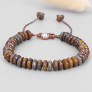 Charm armband etnisk naturlig ädelsten sten tiger ögon armband tibetanska smycken liten pärlstav kvarts kristall för kvinnor män läker reiki