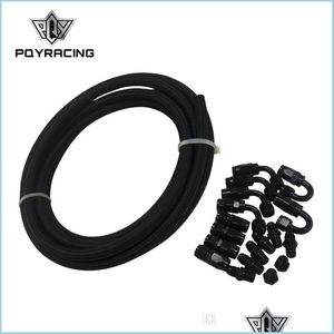 Шланговые зажимы PQY - 6 ПРО Профи Lite Nylon Racing Hose Toble Line Line 350 PSI 5 млн и конечных адаптерных комплекта NPT PQY7312ANDSL10NPT -BK DER DHGHV