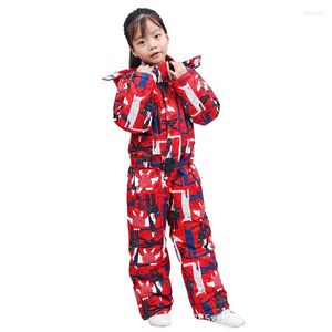 Skiing Suits Ski Suit Kids Jumpsuit Children Winter Warm Windproof Waterproof Snow Jacket And Pants Boys Girls Snowboard