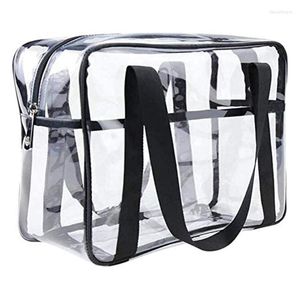 Cosmetic Bags Bag Transparent Handbag Thickened Waterproof Makeup Artist Big Diaper Shoulder Beach