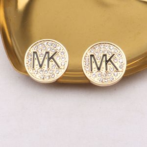 18K pozłacane srebro 925 luksusowa marka projektanci litery Stud geometryczne znane kobiety kwiat serce kryształ Rhinestone perła kolczyk wesele biżuteria prezenty