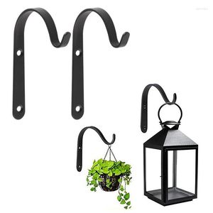 Hangers & Racks 4pcs Flower Plant Pot Basket Hook Bending Durable Iron Flowerpot Hanger Hanging Bracket For Balcony Yard Garden