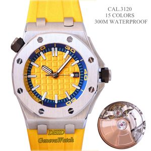 Luksusowe zegarki męskie Designer Watch CAL3120 Mechaniczny automatyczny ruch na rękę 42 mm 904L stalowy gumowy pasek 200 m Wodoodporny szafir