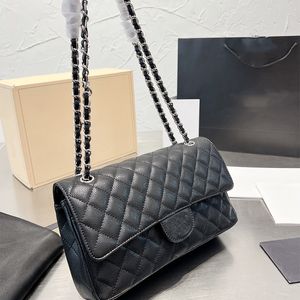 Klasyczna torba designerska moda łańcuch na ramię Crossbody Bag 7a oryginalny skórzany kawior Kobiety Totes Double Flip Luksusowe torebki