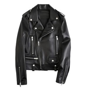 Fashion Street Women Real Sheep Skin Leather Jacket Genuine Leather Classic short Motorcycle Jackets Designer casual coat