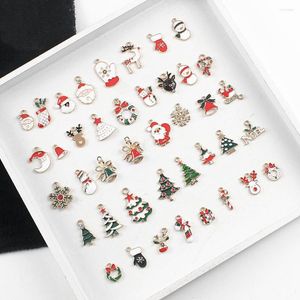 Party Supplies Mixed 38 Kinds Of Christmas Drip Oil Series Earrings Pendant Diy Jewelry Accessories Santa Claus Snowman Bell