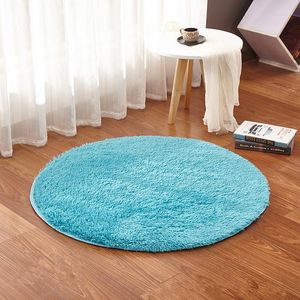 Carpets 16 Colors Silk Thick Round Carpet Computer Chair Blanket Bedroom Rugs Living Room Swivel Mat Yoga