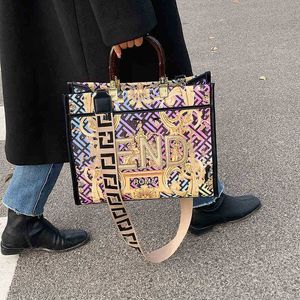 Shoulder Bags version womens hand large Single Messenger graffiti color painting printing bagsGDL9