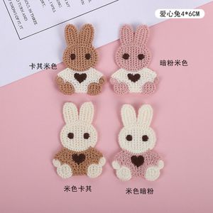 Notions Cute Wool Knitting Love Bear Embroidery Animal Patches Bag Jacket Jeans Cartoon Sew on Patches For Clothes Headdress Decor