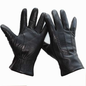 Guanti da ciclismo New Men Nero Genuine ather Fashion Pelle di daino cucita a mano Outdoor Driving Boutique Bri Paragraph Manicure L221024