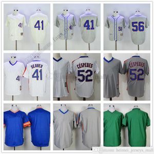 Film Mitchell och Ness Baseball Jersey Vintage 41 Tom Seaver Jersey 52 Yoenis Cespedes 56 Tug McGraw Stitched Breatble Sport Sale High High