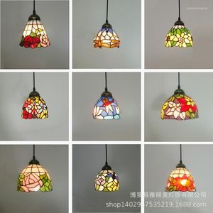 Lampade a sospensione Vetrate colorate Barocco 1 Per sala da pranzo Cucina El Lampada a sospensione Hanglamp LED