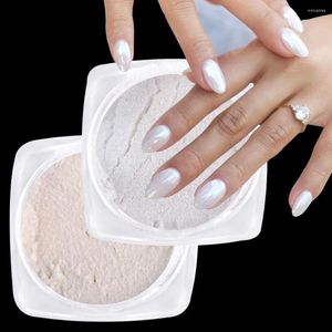 Paznokcie brokat PearlMirror proszkowy Pigment biały granulowany cukier Chroma Dust manicur