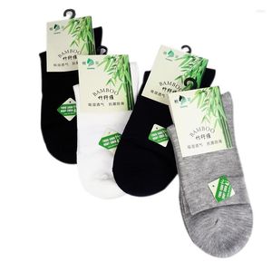 Herrensocken, 1 Paar, Herren-Bambuskleid, nahtloser Zehenbereich, Business-Männer, dünne, natürliche, antibakterielle, weiche Crew-Socken für Damen, lässig