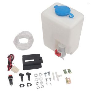 Car Washer Windshield Bottle 12V Windscreen Pump Fluid Tank 1.5L Reservoir Nozzle Sprayer Kit Universal Accessories