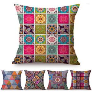 Kissen 2022 Islamische Religion Bodenbezug Buntes muslimisches Muster Geometrisches Mandala Home Dekorative Sofa Stuhl Wurfhülle
