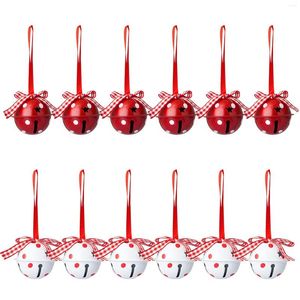 Party Supplies 12st 50mm Christmas Jingle Bells Xmas Tree Pendants Ornament Gift For Decorations Year Kids Toys 2Colors