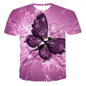 Men's T Shirts 2022 Summer 3D T-Shirt Animal Butterfly Pattern The Streets Casual Short Sleeve O-Neck Top Fashion HarajukuT-Shirts