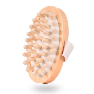 Wooden Massager Body Brush Hand-Held Cellulite Reduction Portable Relieve Tense Muscles Natural Wood Head Scalp Massage Tool