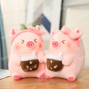 Kawaii 21CM Bubble Tea Maiale Peluche Simpatico Peluche Cuscino Peluche Bambola Per Fidanzata Ragazze Regalo Di Compleanno