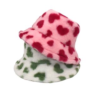 Fashion Accessories Heart Fluff Fisherman Hat Men And Women Winter Warm Hats Bucket Hat Cap