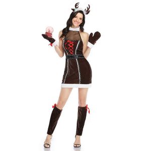 Sahne Giyim Yetişkin Kadın İnce Velvet Seksi Noel Gelir Noel Baba Gelir Seksi Noel Baba Elbise Cosplay T220901