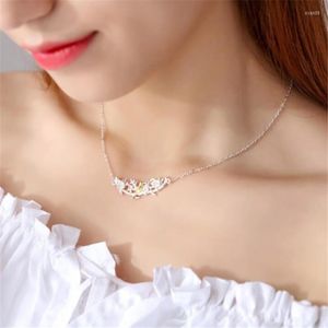 Chains Elegant 925 Sterling Silver Tree Branch Bird Flower Fashion Clavicle Chain Necklaces For Women Collar Jewelry Accessories