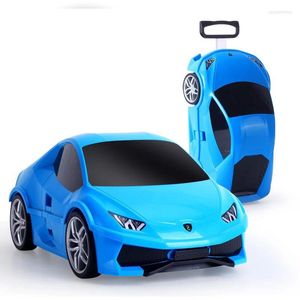 Suitcases Kids Car Suitcase For Rolling Luggage Baby Sports Toy Travel Drag Box Wheeled Trolley Locker Boys