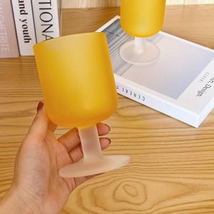 Kieliszki do wina 300 ml średniowieczny Puchar Designer Sunset Orange Frosted Litery Kawa Kawa Zimna woda kielicha czerwona kieliszek