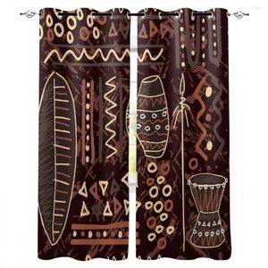 Gardin Afrika Tribal Geometric Art Window Curtain Living Room Fabric Drapes Home Decor f￶r sovrum