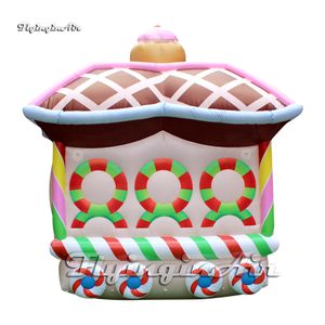 Personalized Advertising Inflatable Christmas Train Balloon With Cake Model For Outdoor Xmas Event
