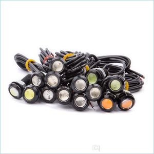 昼間のランヌンライト10pcs 18mm LEDイーグルアイDRLデイタイムランニングライトCEバックアップ駐車信号ランプの反転防水ドロップダージー