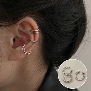 Backs Earrings 3pc/set Clip For Women Unisex Simple Korean Design Percing Ear Cuff Female Jewelry Cartilage Clips Fake Pircings