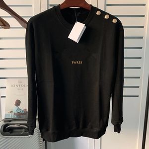 Man Sweatshirt Tasarımcı Erkek Kazak Omuz Düğmesi Kadın Jumper Kadın Sweatshirt Crewneck Kazak Sıradan Gevşek Fit Pamuk Üst Moda Hip Hop Steet Giyim