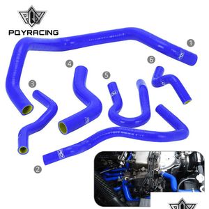 Fascette stringitubo 6 pezzi Sile Radiatore Tubo flessibile del liquido di raffreddamento Kit tubi Sile per Honda Civic Sohc D15 D16 Eg Ek 92-00 Blu e giallo Pqy-Lx1303C-Qy D Dhubf