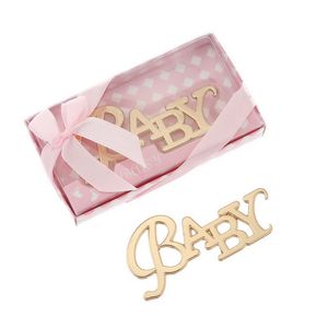 50PCS Baby Shower Favors Gold Bottle Opener in Gift Box Newborn Baptism First Communion Souvenir Birthday Party Giveaways For Guest
