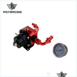 Regulador de pressão de combustível PQY - FPR An6 Fitting DIY preto Red EFI Regador de pressão de combustível com 2pcs Push on Lock Mange End Achado Drop Dhino