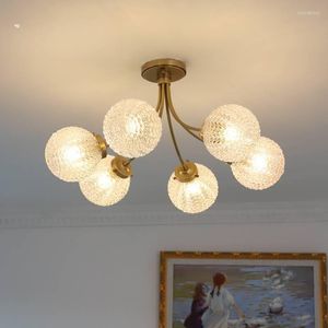 Pendant Lamps LED Chandelier American Light Luxury Bedroom Ceiling Lamp Modern Nordic Living Room Dining Study Glass Dome