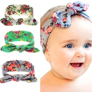 Accessori per capelli Yundfly Fashion Toddler Flower Pattern Fascia annodata Neonate Tessuto Ear Headwrap Bambini