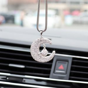 Decorazioni per interni Crystal Ball Moon Star Love Heart Car Pendant Decoration Charm Bling Ornament Hanging Woman Girl Gift Accessories